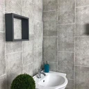 250mm Geniş Cutline Kaldırım Taşı Gri PVC Duş Banyo Duvar Paneli