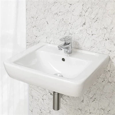 1 Metre Genişliğinde Beyaz Granit PVC Duş Banyo Duvar Paneli